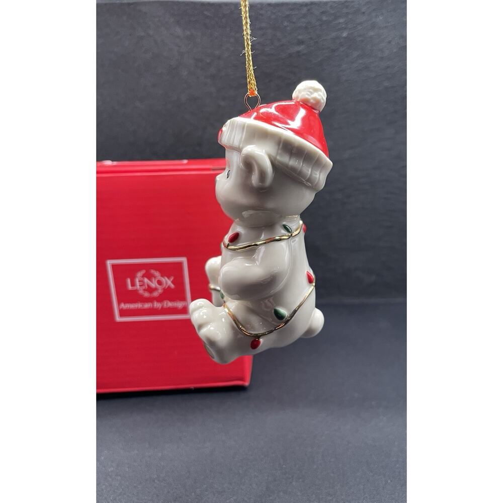Lenox Porcelain Polar Bear Very Merry Christmas Ornament. New‎ in Box. - Picture 5 of 8